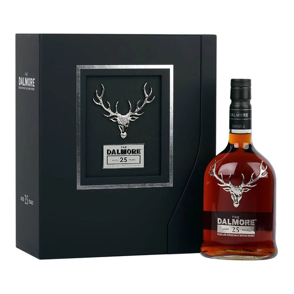 Dalmore 25 Year Old single malt whisky bottle, 700ml, 42% ABV.