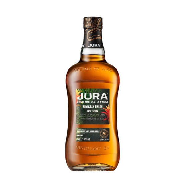 Isle of Jura rum cask finish single malt Scotch whisky bottle, 700ml.