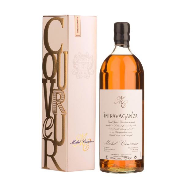 Michel Couvreur Intravagan'za cask strength malt whisky bottle.