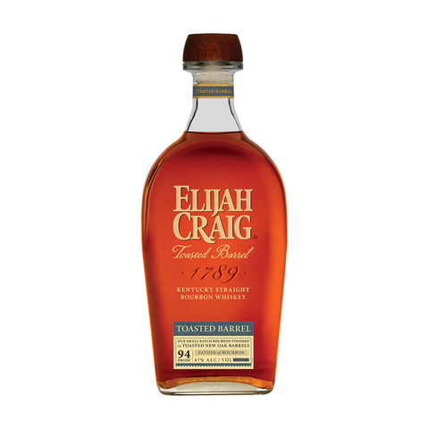 Elijah Craig Toasted Barrel bourbon bottle, 750ml, 47% ABV