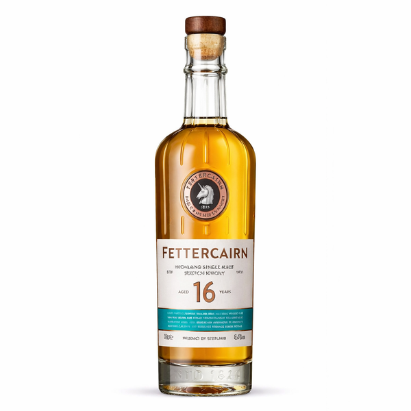 Fettercairn 16 Year Old Highland single malt Scotch whisky bottle.