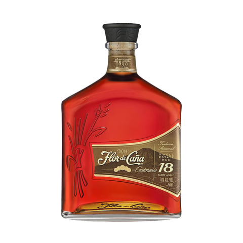 Flor de Caña 18 Year Old rum bottle, 700ml, 40% ABV.
