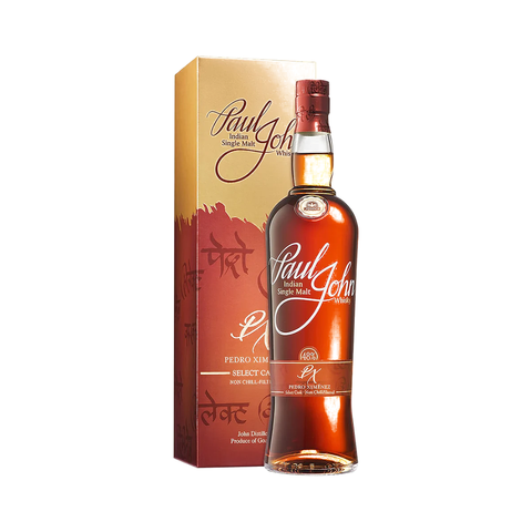 Paul John PX Select Cask 700ml Indian single malt whisky bottle with gift box