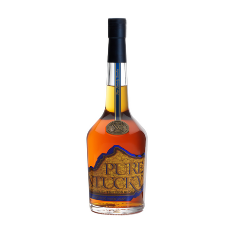 Pure Kentucky Straight Bourbon Whiskey bottle on white background.