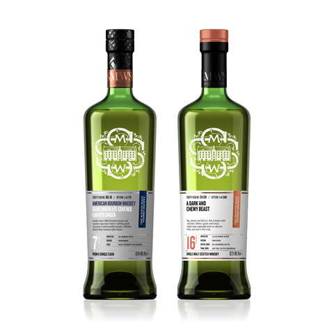 SMWS single cask whisky double pack, two 700ml bottles.