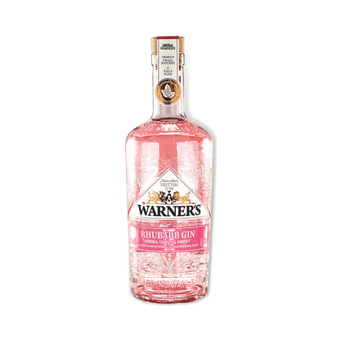 Warner's Rhubarb Gin 700ml farm-grown British pink rhubarb gin bottle